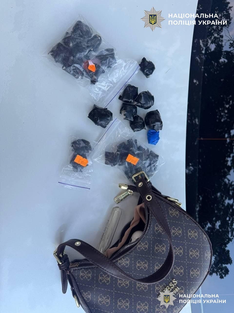 На Синьоозерній у Києві дівчина ховала наркотики в лісосмузі та знімала схованки на відео для покупців