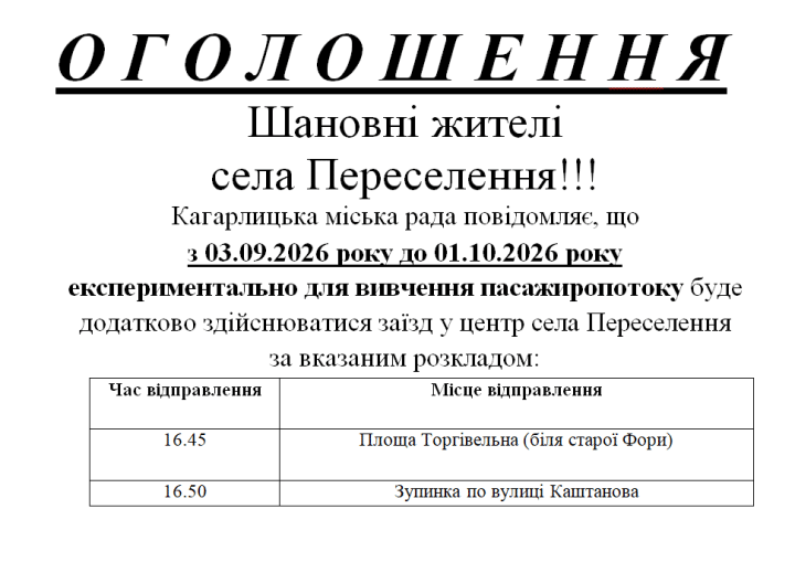 На вимогу мешканців: до Переселення пустили пробні маршрутки